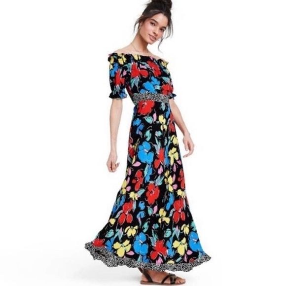 Rixo x Target Black Floral Tie Waist Maxi Dress NWT 2 - Picture 9 of 11